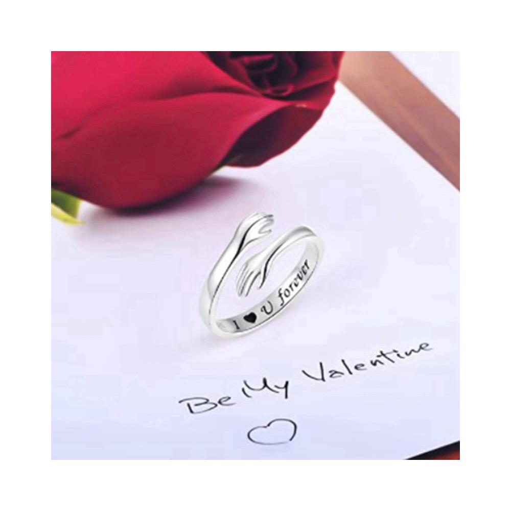 Anelli Abbraccio Con Messaggi D'amore 2 Pz Silver - Foto 2
