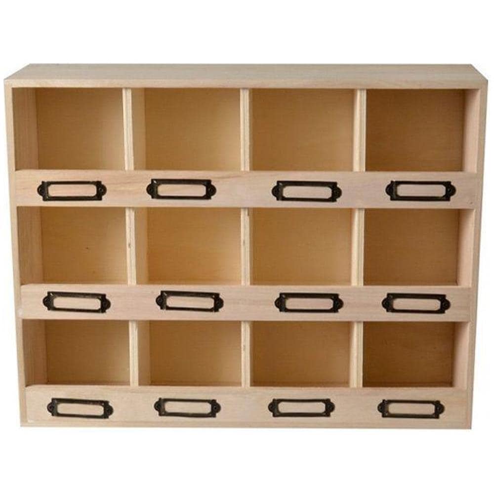 3 Armadietti Portaoggetti In Legno Con 12 Slot - Foto 1