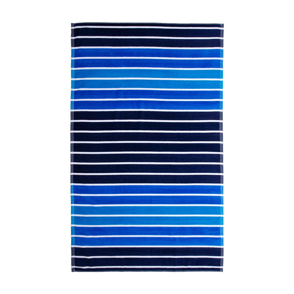 Telo Mare Jacquard Spugna Asciugamano Spiaggia Disegno Cairo Telo Mare Blu - Foto 1