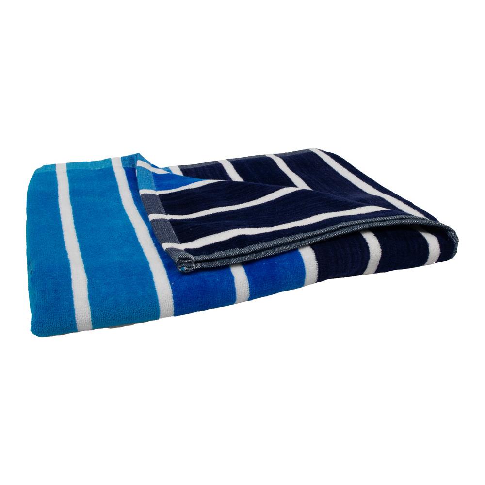 Telo Mare Jacquard Spugna Asciugamano Spiaggia Disegno Cairo Telo Mare Blu - Foto 5