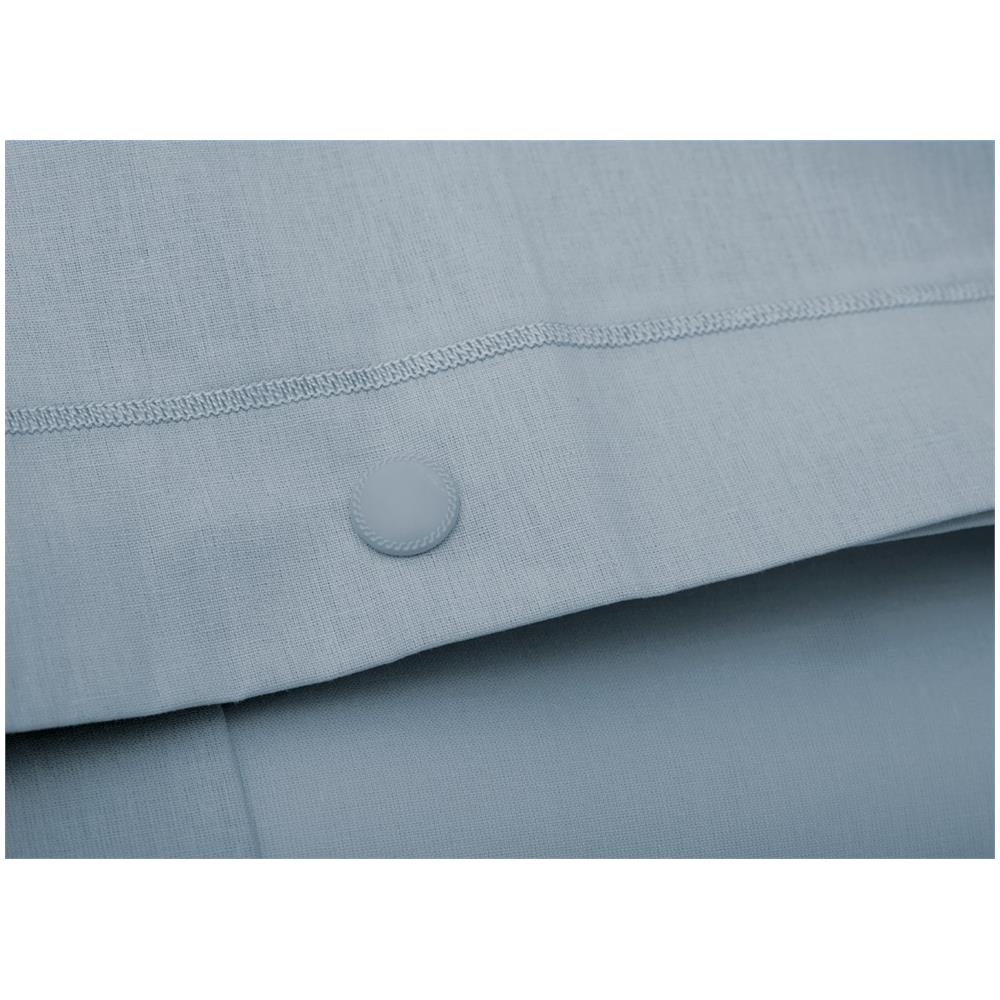 Completo Lenzuola Made In Italy In Puro Cotone Tinta Unita Varie Colorazioni Francese Azzurro - Foto 2