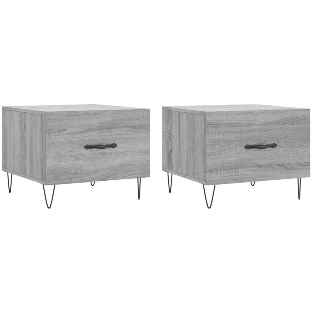 Tavolini Salotto 2pz Grigio Sonoma 50x50x40cm Legno Multistrato - Foto 2