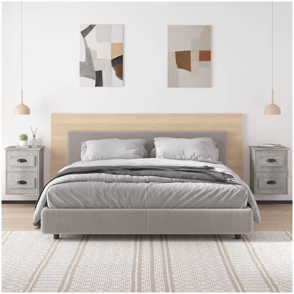 Comodini A Parete 2 Pz Grigio Cemento 41,5x36x53 Cm - Foto 3