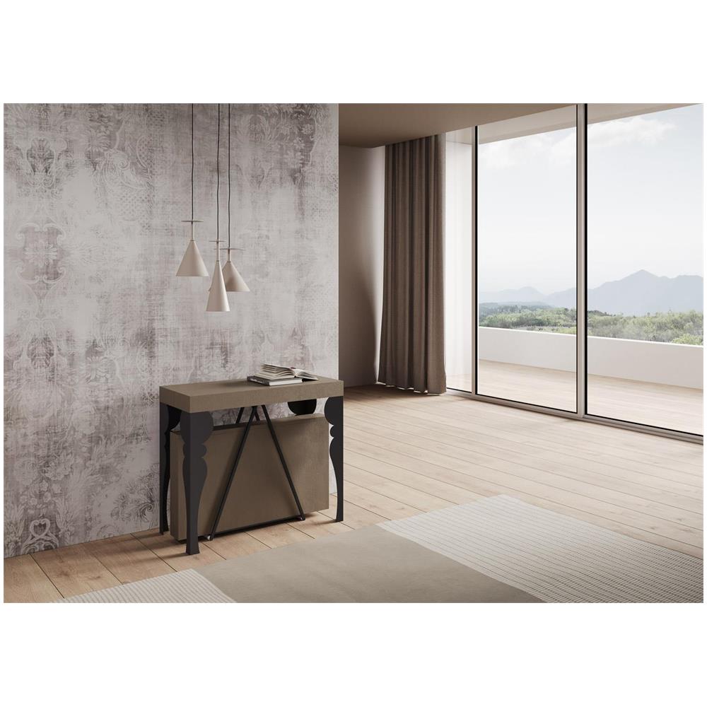 Consolle allungabile 90x40/196 cm Riza Small tortora telaio antracite - Foto 2