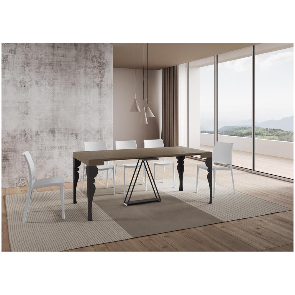 Consolle allungabile 90x40/196 cm Riza Small tortora telaio antracite - Foto 3