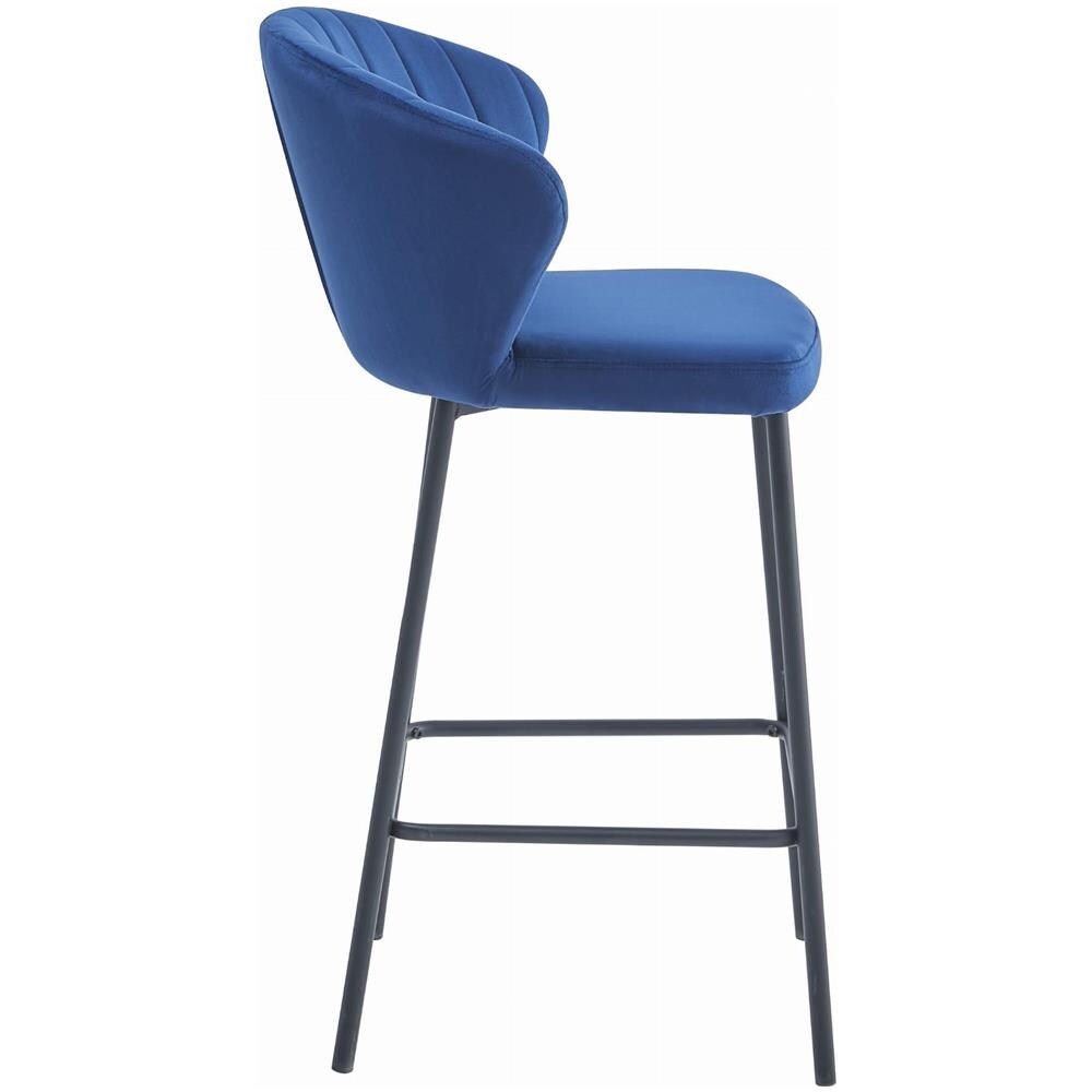 Sgabello Valora GATTA in velluto blu navy con gambe nere per cucina - Foto 2