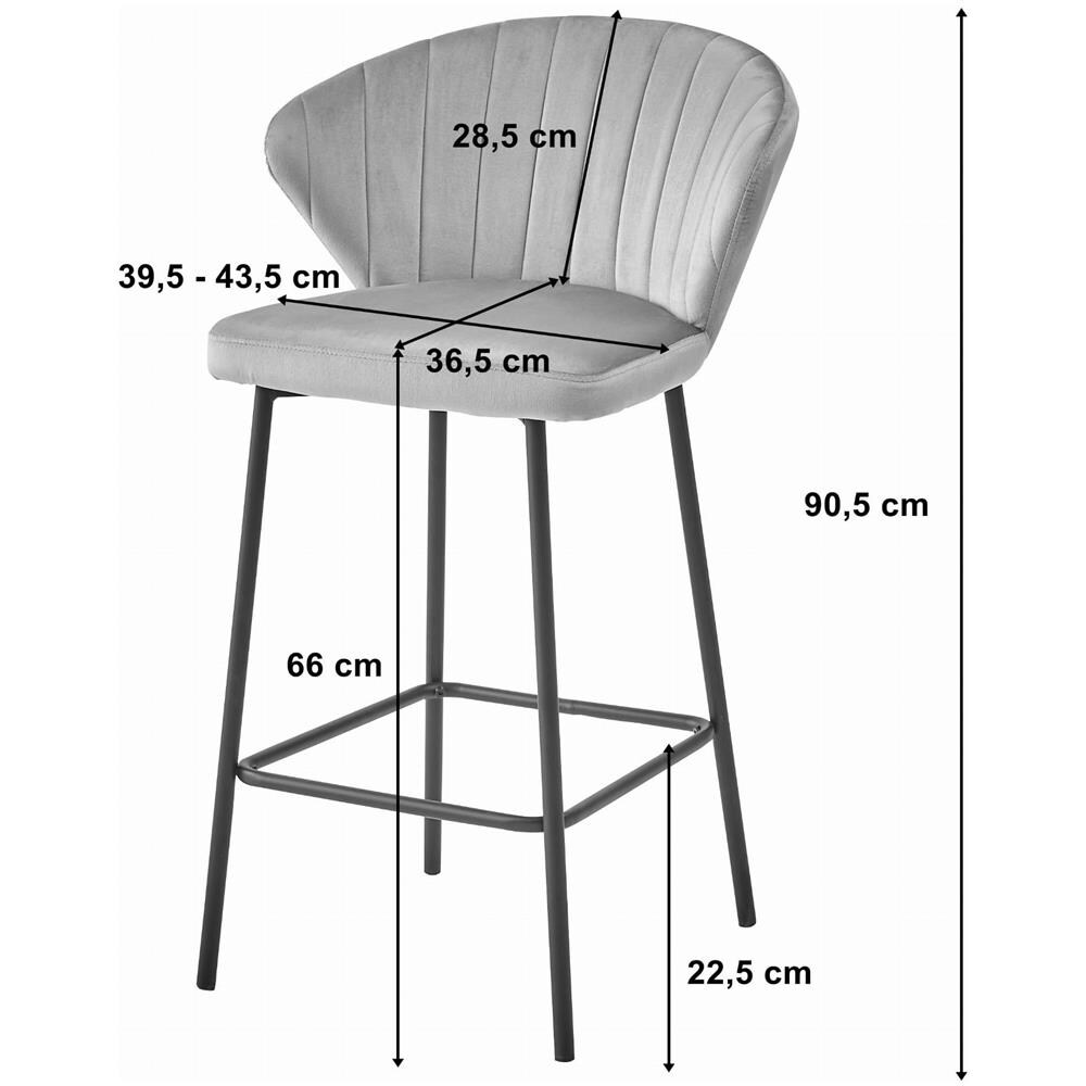 Sgabello Valora GATTA in velluto blu navy con gambe nere per cucina - Foto 5