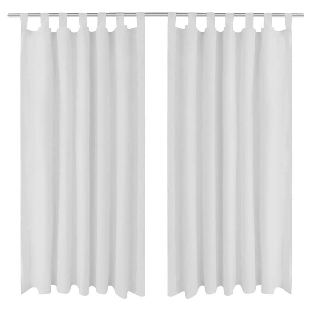 Tende Micro-raso Bianche 2 Pezzi Con Occhielli 140 X 175 Cm - Foto 1