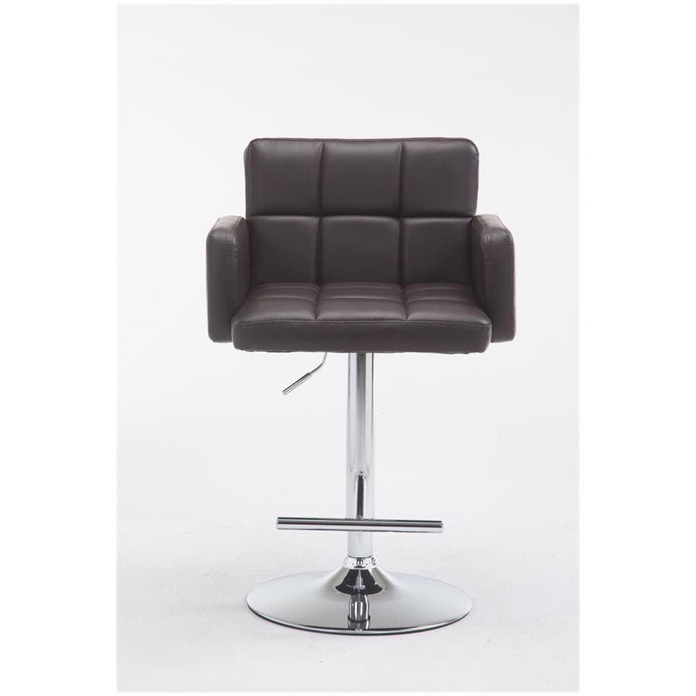 Sgabello Bar Design Los Angeles I Sedia Sgabello Imbottita In Similpelle I Sgabello Girevole Con Braccioli E Schienale I Sedia Poltroncina Marrone - Foto 2