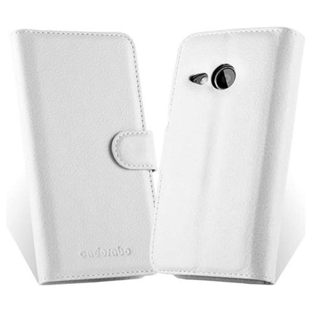 Custodia Compatibile Con Htc One M8 Mini In Bianco Fumo - Coperchio Protettiva Con Chiusura Magnetica, Funzione Stand E Tasca Per Le Carte - Foto 2