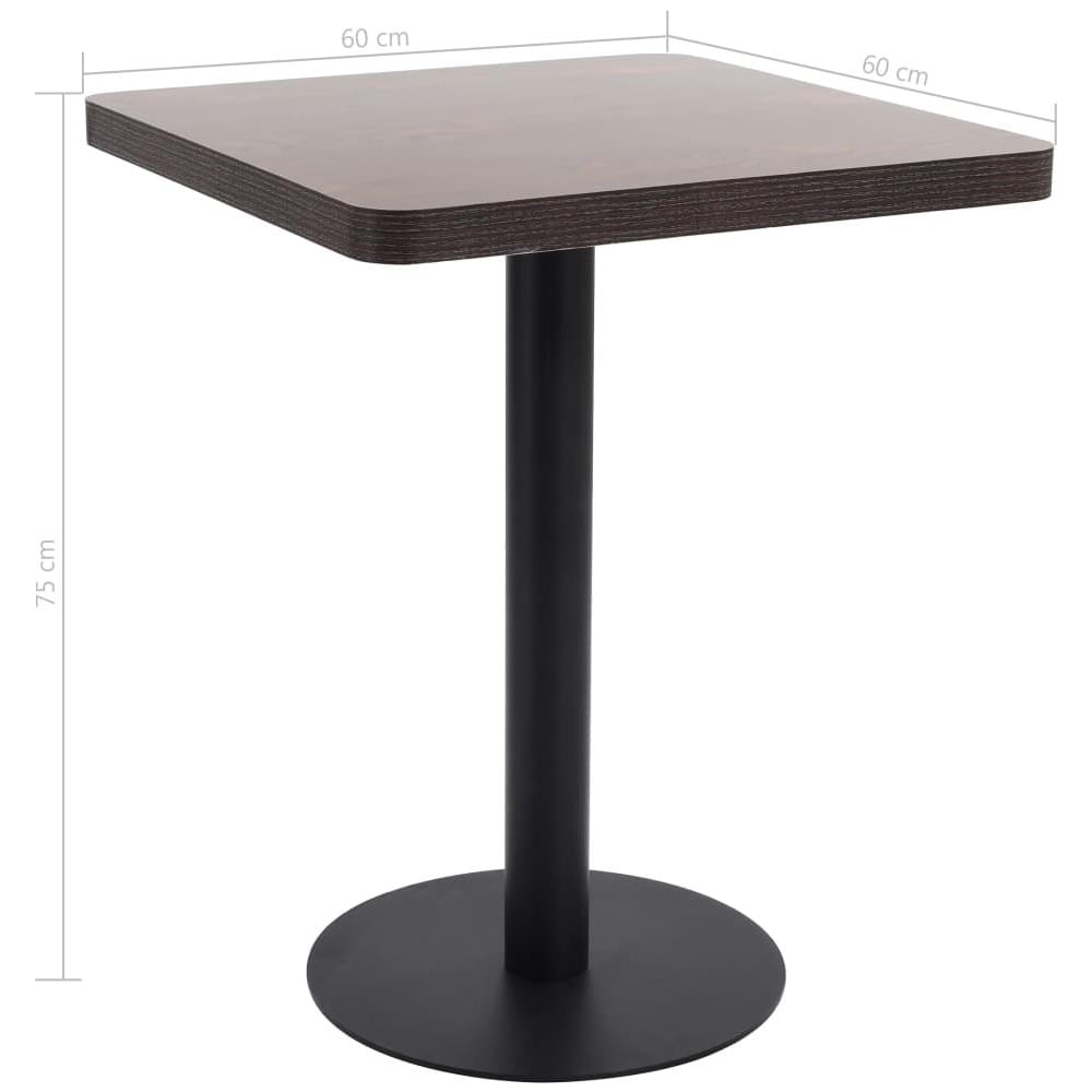 Tavolo Da Bistrot Marrone Scuro 60x60 Cm In Mdf - Foto 6