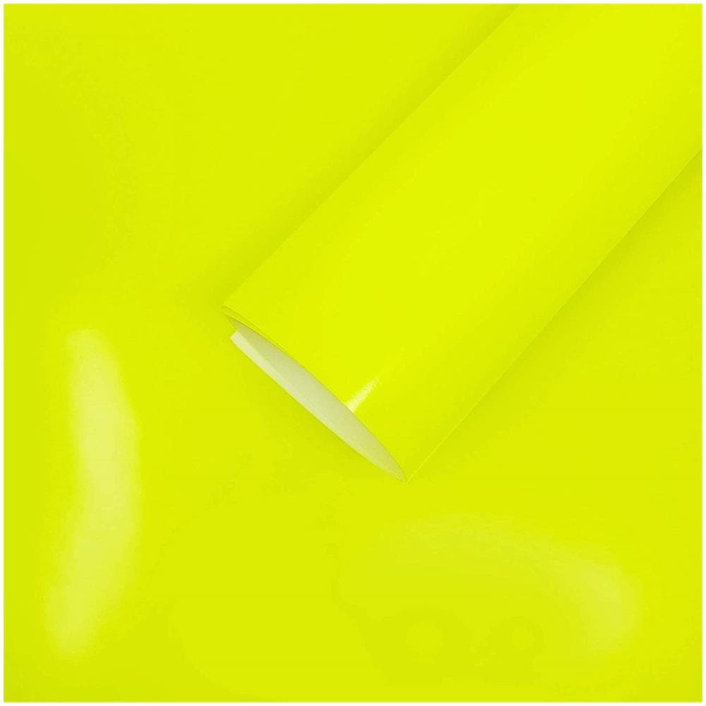 Foglio Pellicola Adesiva Per Wrapping Giallo Fluo, 50 X 70 Cm - Foto 1