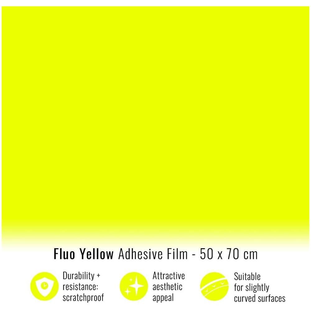 Foglio Pellicola Adesiva Per Wrapping Giallo Fluo, 50 X 70 Cm - Foto 6