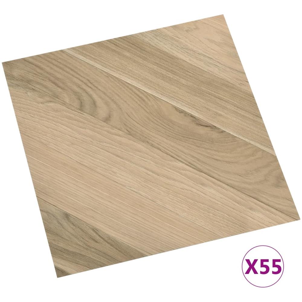 Listoni Pavimenti Autoadesivi 55 pz PVC 5,11 m² Marroni Rigati - Foto 1