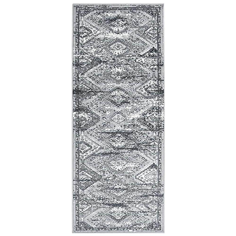Tappeto Lungo In Bcf Grigio Orientale 80x200 Cm - Foto 1