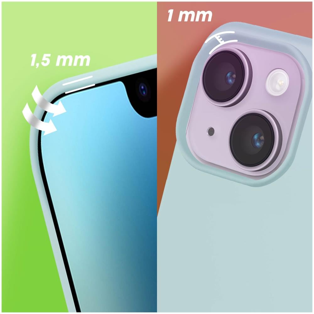 Cover Per Iphone 14 Ibrida Semirigida Sottile Leggera Blu Ghiaccio - Foto 2