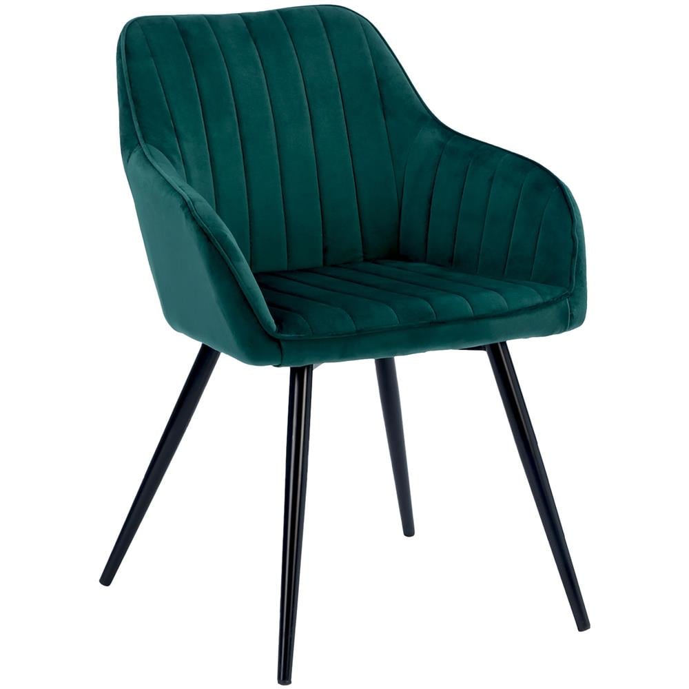 Sedia Bertille In Velluto Verde - Foto 1