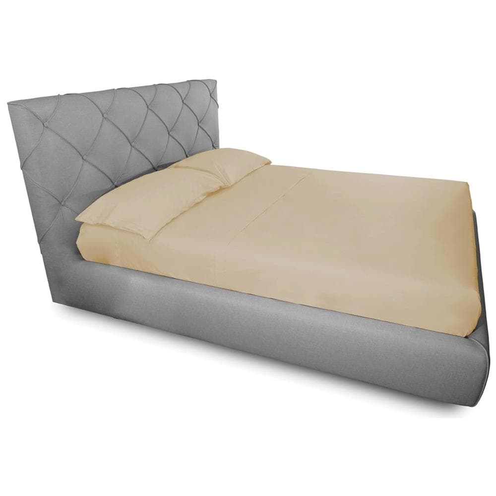 Completo Lenzuola Made In Italy In Puro Cotone Tinta Unita Varie Colorazioni Francese Beige - Foto 1