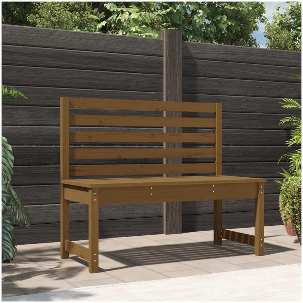 Panca da Giardino Miele 109 cm in Legno Massello di Pino - Foto 1