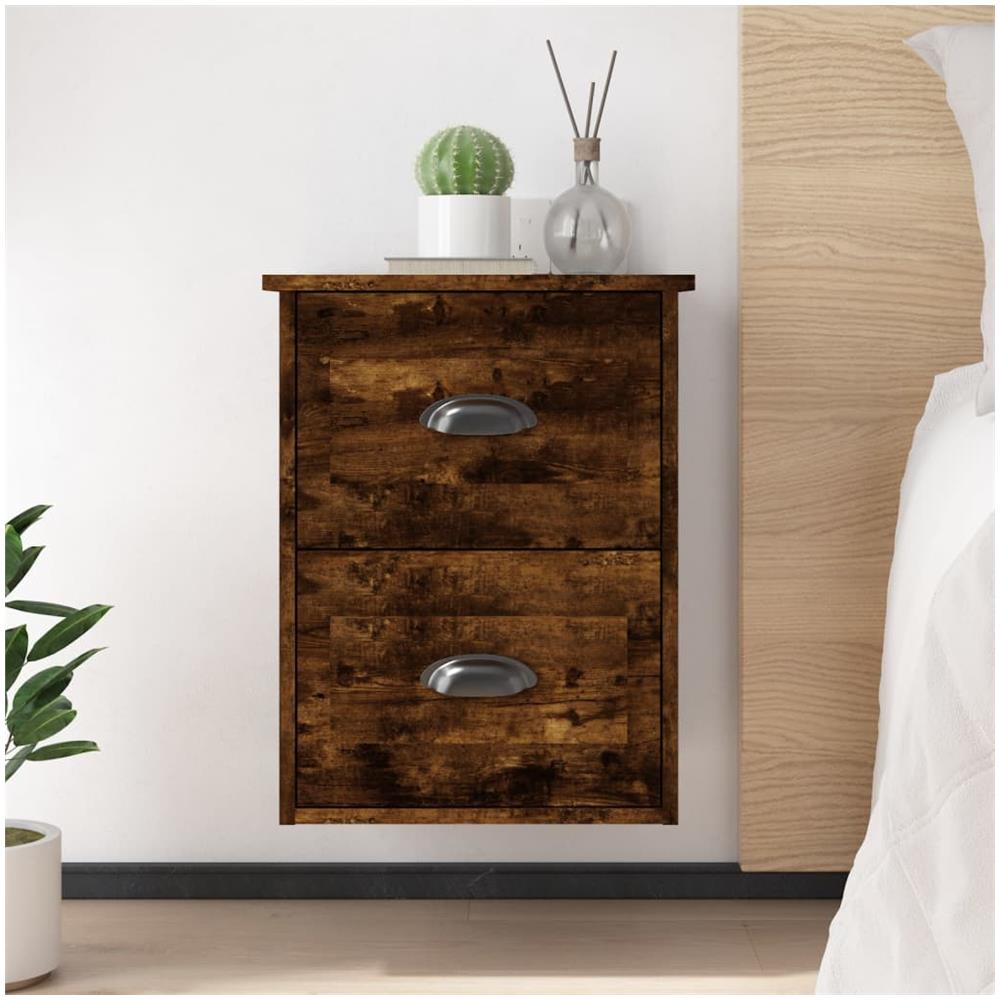 Comodini A Parete 2 Pz Rovere Fumo 41,5x36x53 Cm - Foto 1