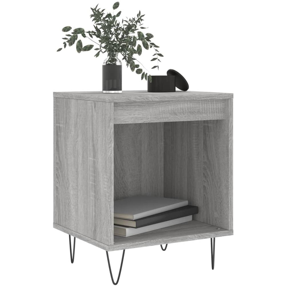 Comodino Grigio Sonoma 40x35x50 Cm In Legno Multistrato - Foto 3