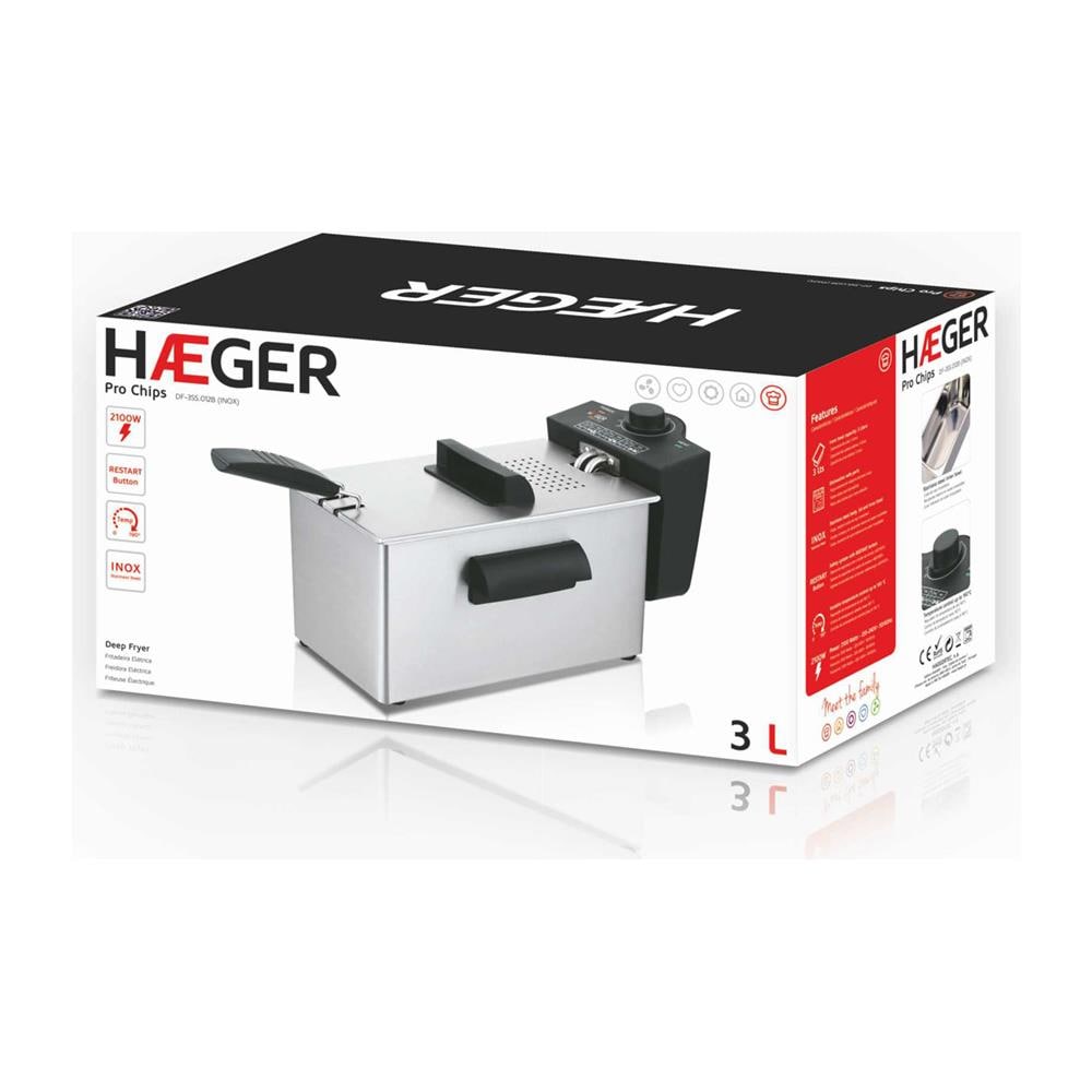 Friggitrice ad Aria DF-3ES. 017A Capacità 3 Litri 2000 Watt Colore Bianco - Foto 3