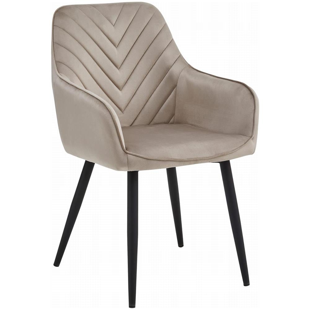 Sedia WAAV - Elegante velluto beige scuro per soggiorno, cucina, sala da pranzo - Foto 1