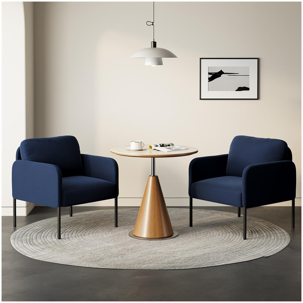 Poltrona - Comfort Naturale Per Tutti I Giorni, Con Schienale Avvolgente E Sottili Gambe In Metallo, Blu - Foto 8