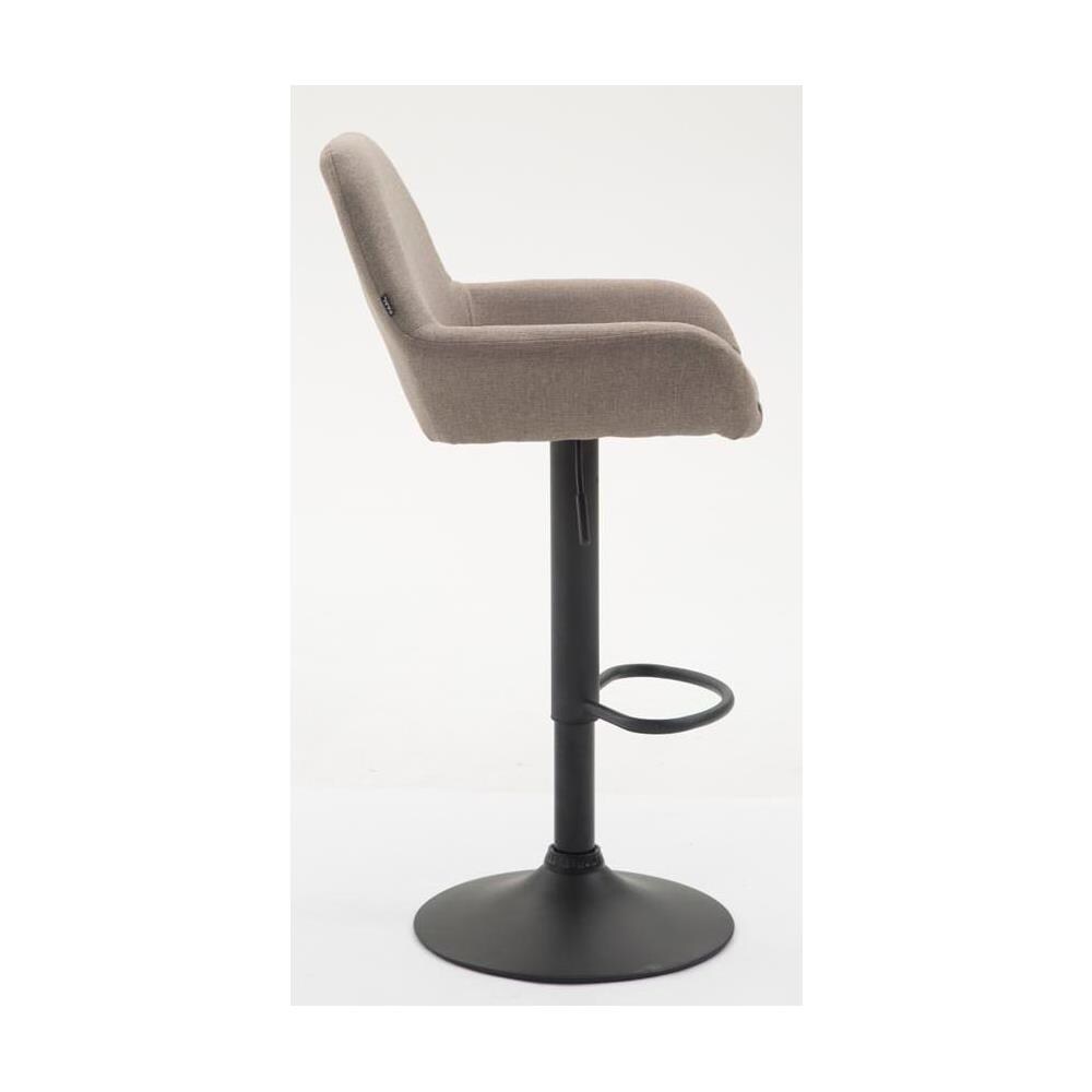 Set 2 Sgabelli Bar Braga in Tessuto - Coppia Sedie Cucina Regolabili con Schienale e Braccioli - Sedie Sgabello Bancone Imbottite Tortora - Foto 4