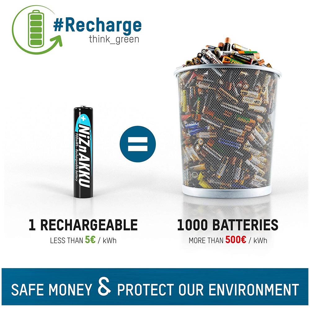 Ansmann 1321-0001 Nichel Zinco 550mah 1.65v Batteria Ricaricabile - Foto 2
