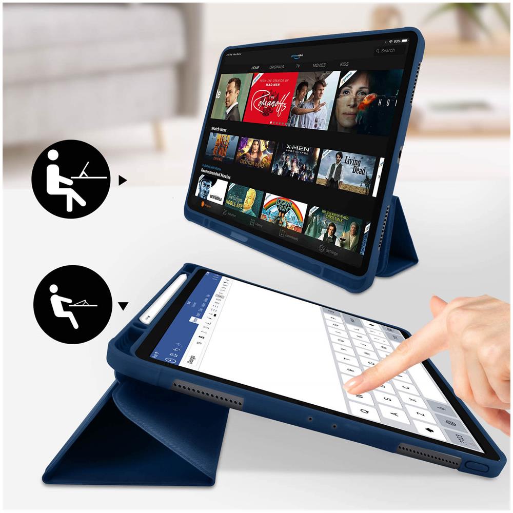 Custodia Ipad Pro 11 / Air 2022, 2020 Stand-by Modalità Supporto Video Blu - Foto 2