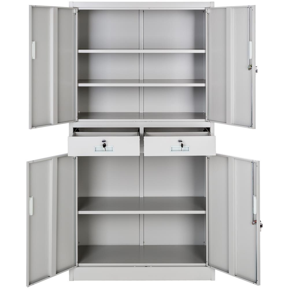 tectake - Armadio Portadocumenti Con 2 Cassetti - Grigio - ePRICE