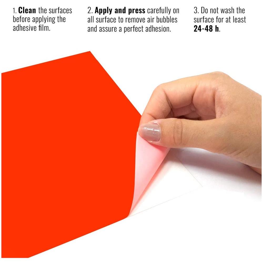 Foglio Pellicola Adesiva Per Wrapping Rosso Fluo, 35 X 50 Cm - Foto 2