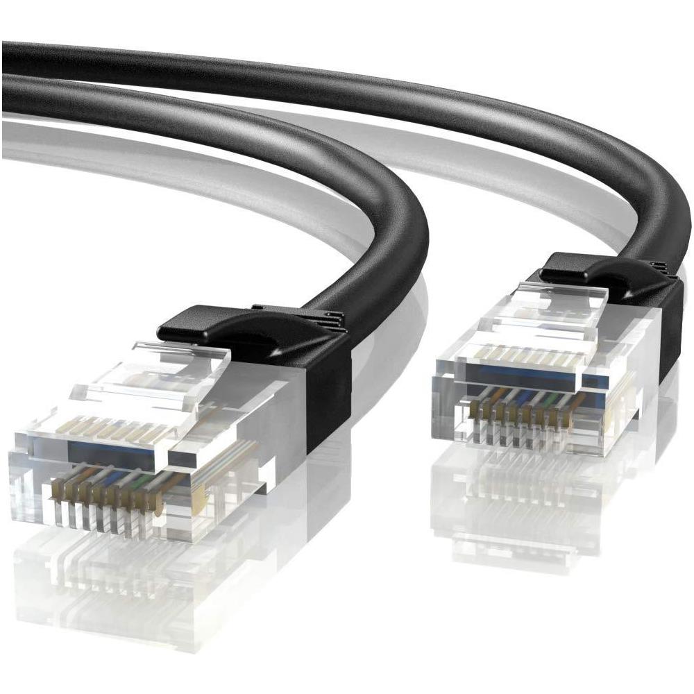 30m Di Rete Ethernet Patch Cable Esterni Impermeabile Cat6 Awg24 Cca Utp Rj45 Colore Nero (30 Metri)  - Foto 1