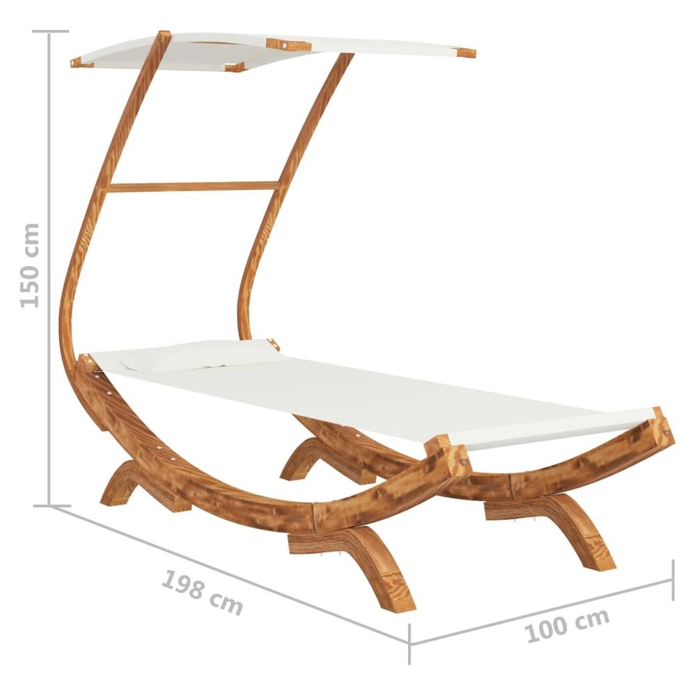 Lettino con Tettuccio 100x190x134 cm in Legno Curvato Crema - Foto 7