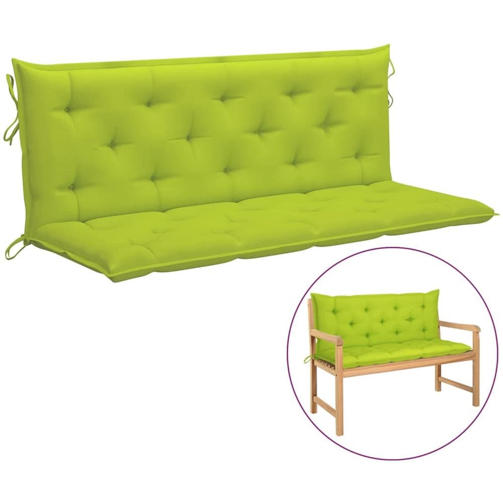 Cuscino per Panca Verde Intenso 150x (50+50) x7cm Tessuto Oxford - Foto 1