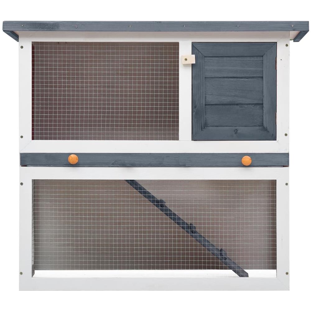 Conigliera per Esterni con 1 Porta Grigia in Legno - Foto 3