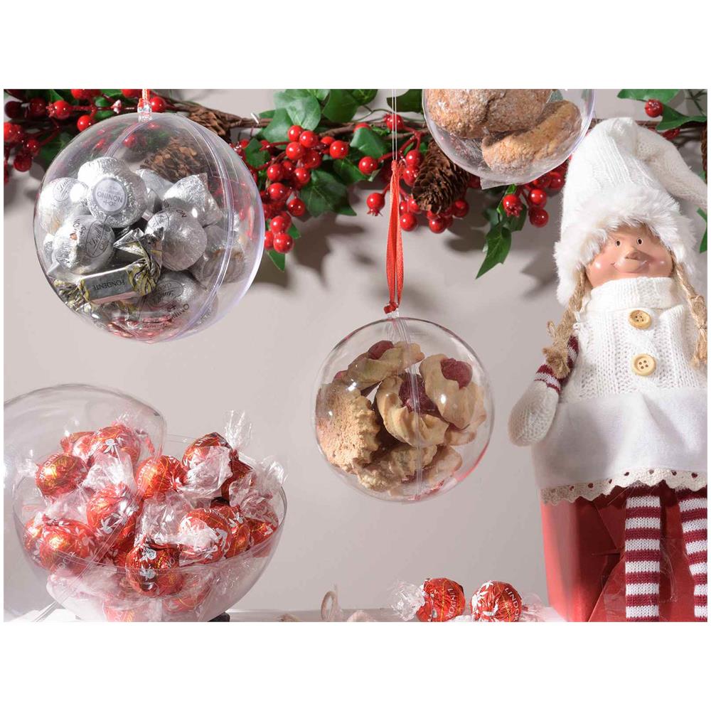 Sfere Natalizie Da Appendere Riempibili Con Doni E Cioccolatini Set Da 20 Palline Natalizie Personalizzabili Diametro 12 Centimetri - Foto 4