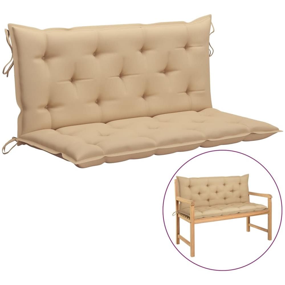 Cuscino per Panca Beige 120x (50+50) x7 cm in Tessuto Oxford - Foto 1