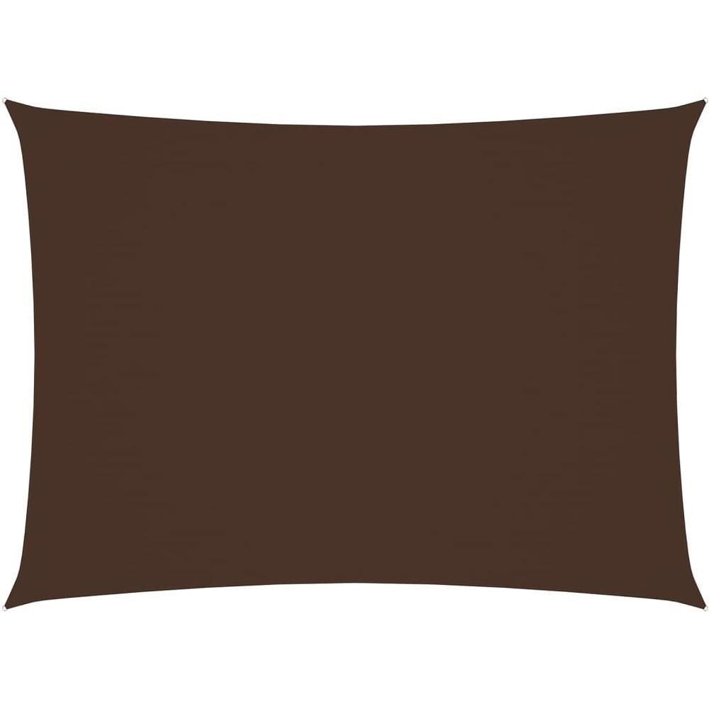 Parasole a Vela Oxford Rettangolare 5x6 m Marrone - Foto 1