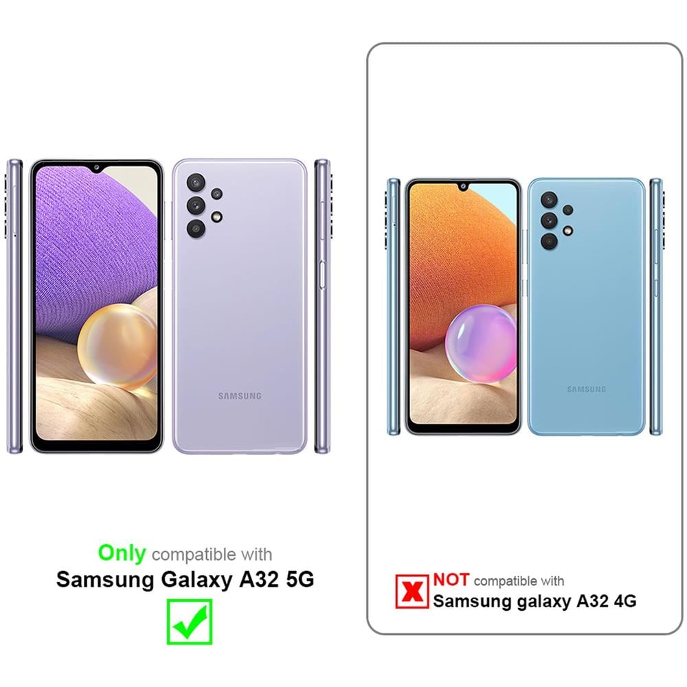 Custodia Compatibile Con Samsung Galaxy A32 5g In Nero Di Notte - Coperchio Protettiva Con Chiusura Magnetica, Funzione Stand E Tasca Per Le Carte - Foto 2