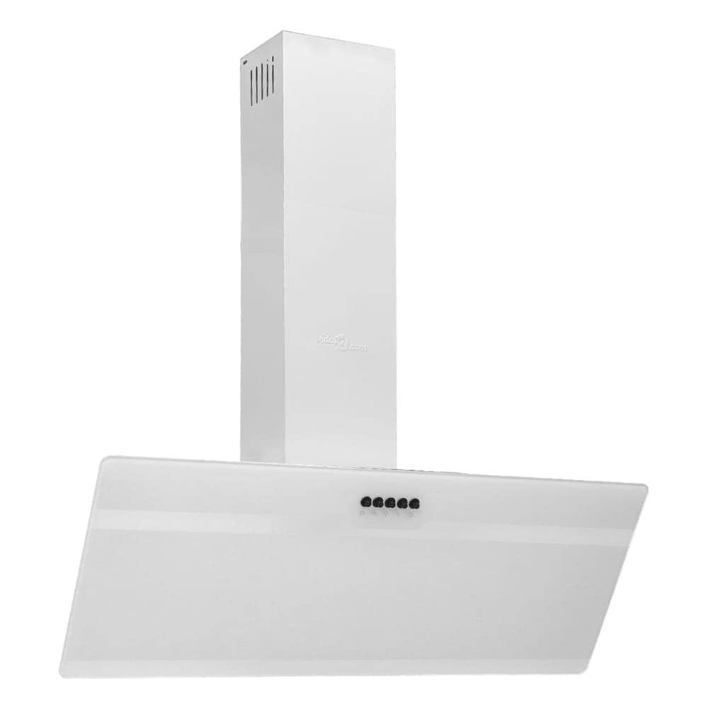 Cappa A Parete 90 Cm In Acciaio E Vetro Temperato Bianco - Foto 1