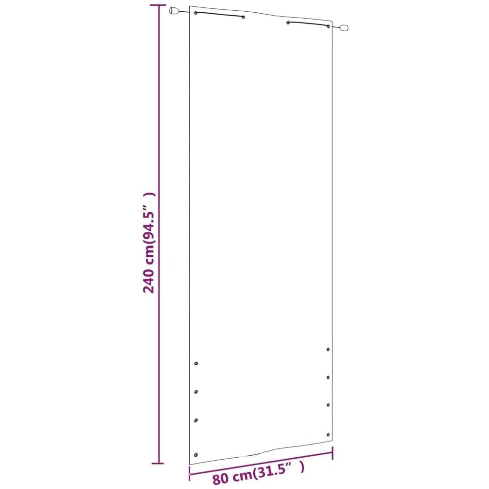 Paravento Per Balcone Marrone 80x240 Cm In Tessuto Oxford - Foto 5