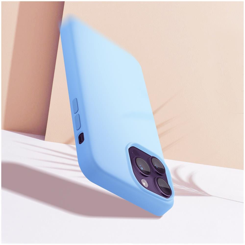Cover Per Iphone 14 Pro Max Ibrida Semirigida Sottile Leggera Blu Acciaio - Foto 2