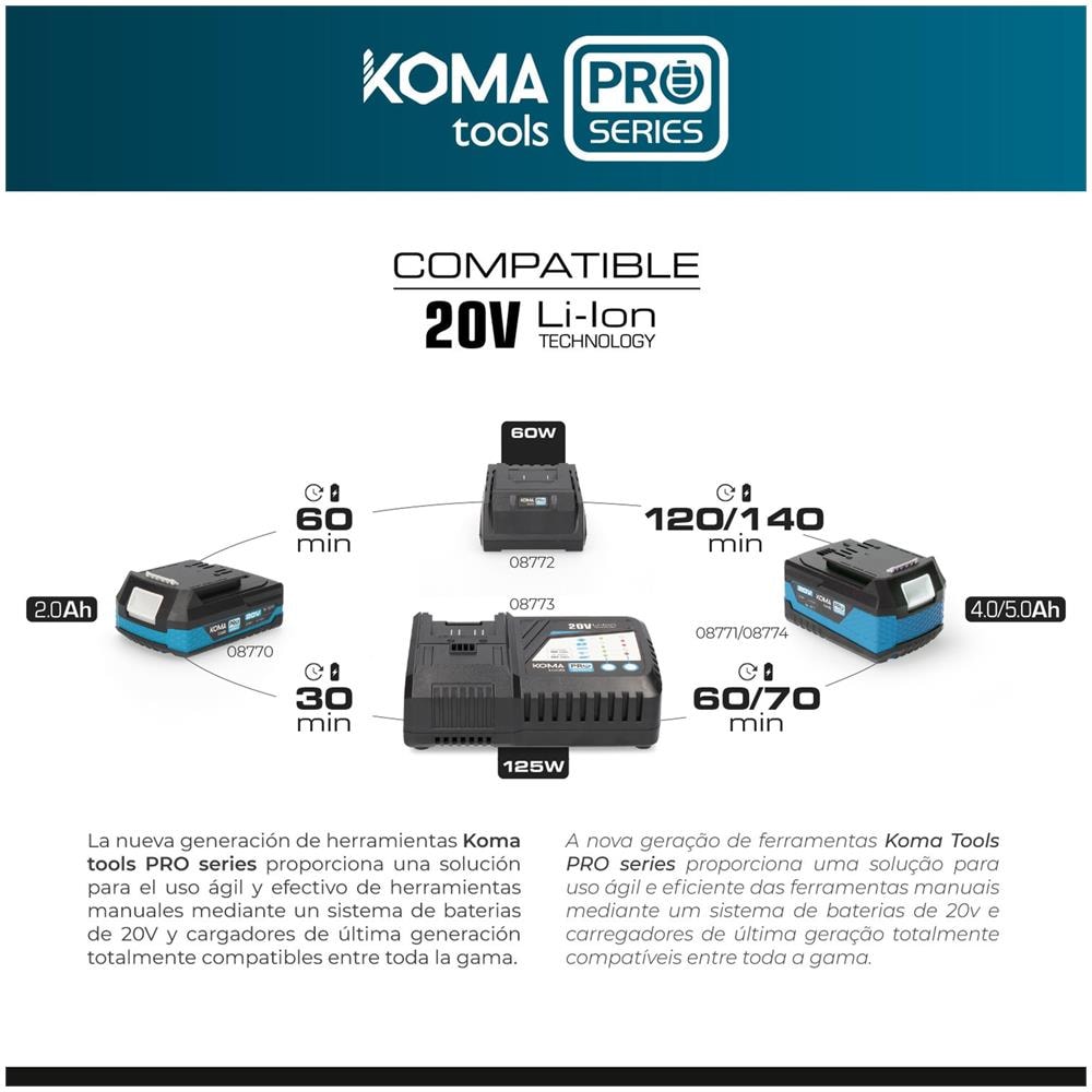 Aspirapolvere Con Soffiatore Da 20 Volt (senza Batteria O Caricabatterie) Serie Pro 37""x37"" Di Koma Tools Batteria - Foto 5