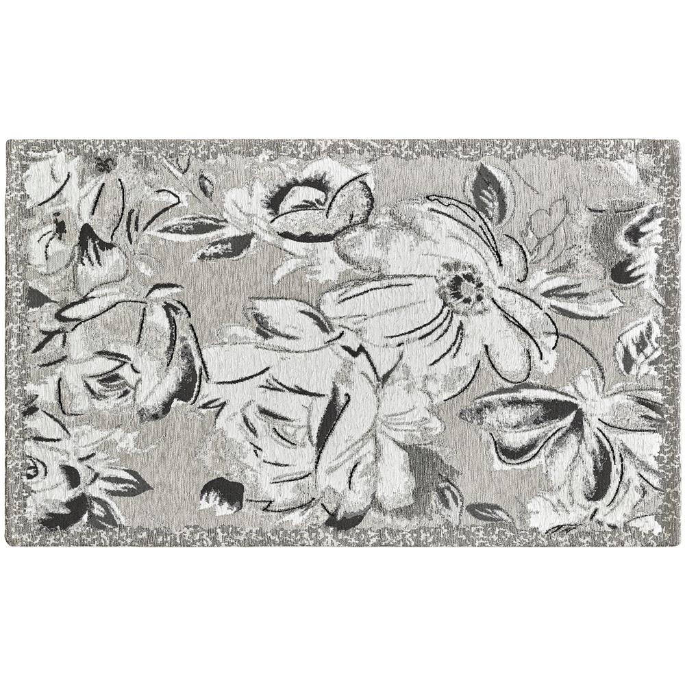 Tappeto Arredo Salotto Antiscivolo Scendiletto Camera Dis. Aster By Suardi 85x150 Argento - Foto 1