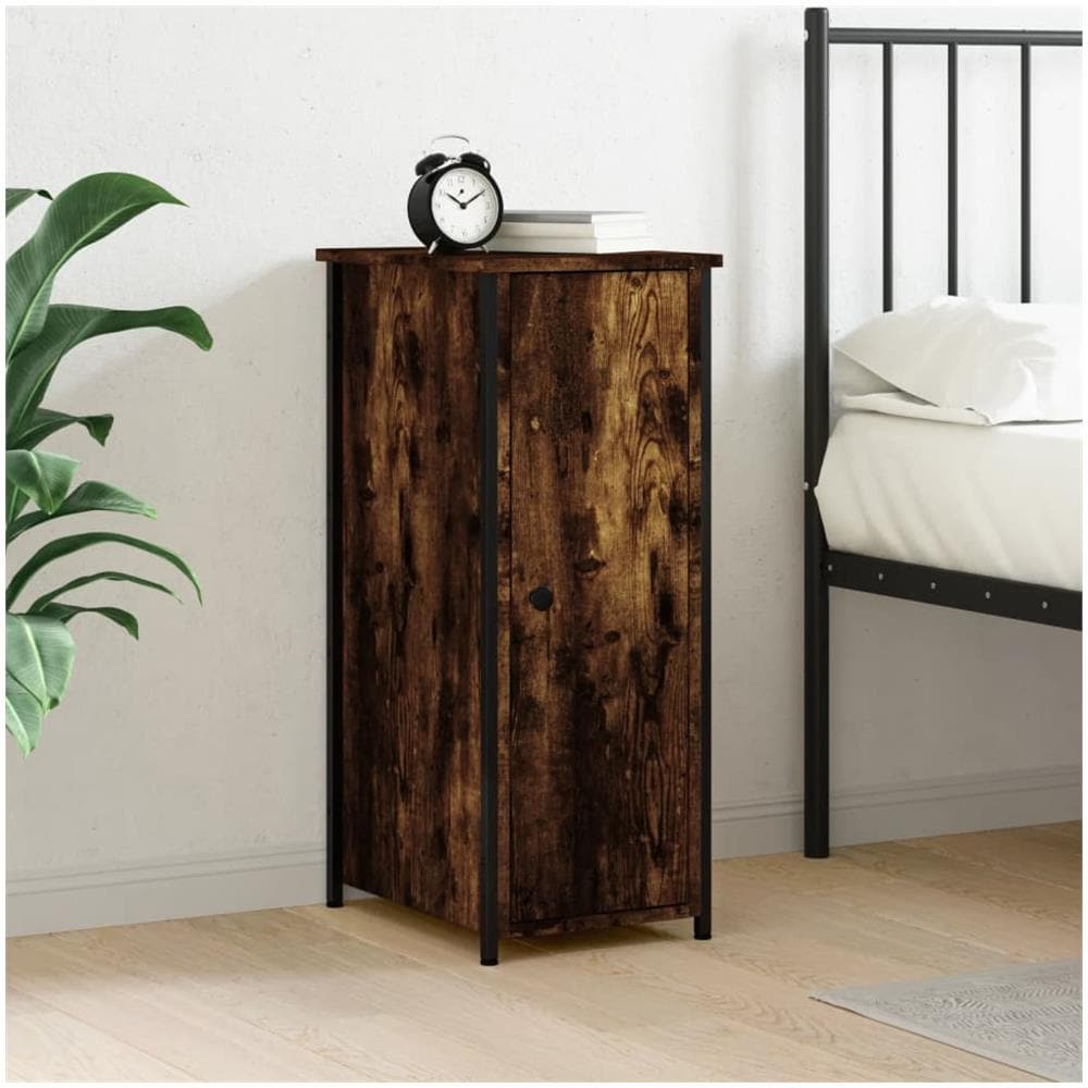 Comodino Rovere Fumo 32x42x80 Cm In Legno Multistrato - Foto 1