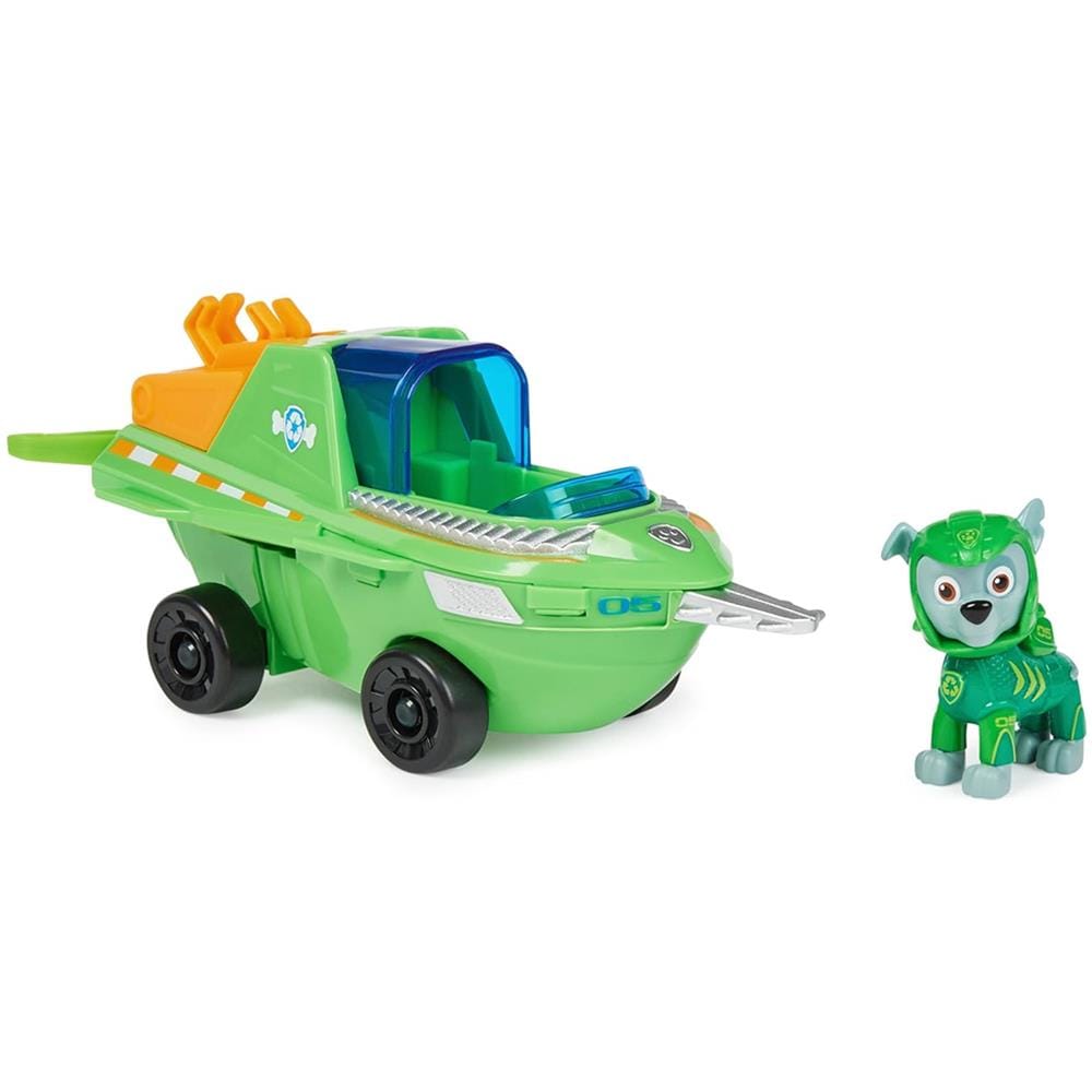 Paw Patrol Aqua Pups Rocky Transforming Sawfish Veicolo Action Figure Idea Regalo - Foto 1