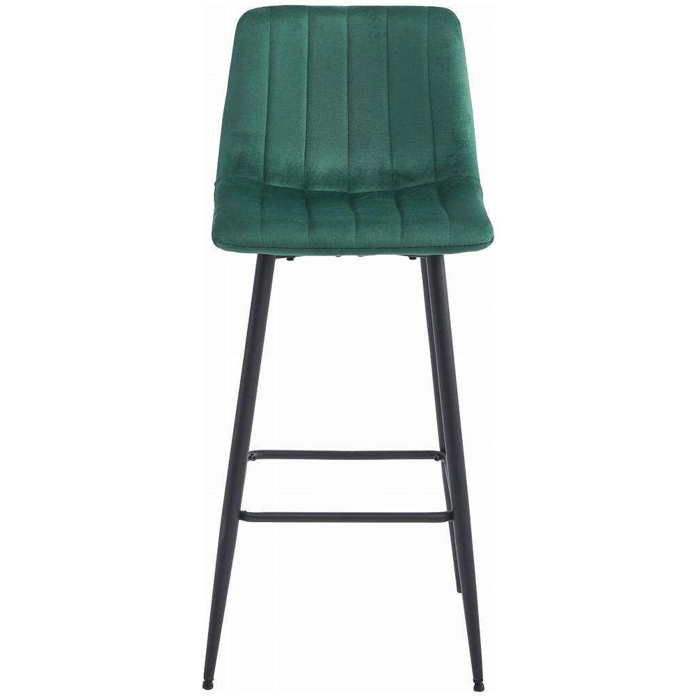 Sgabello POZZA in velluto verde scuro con gambe nere per cucina - Foto 2