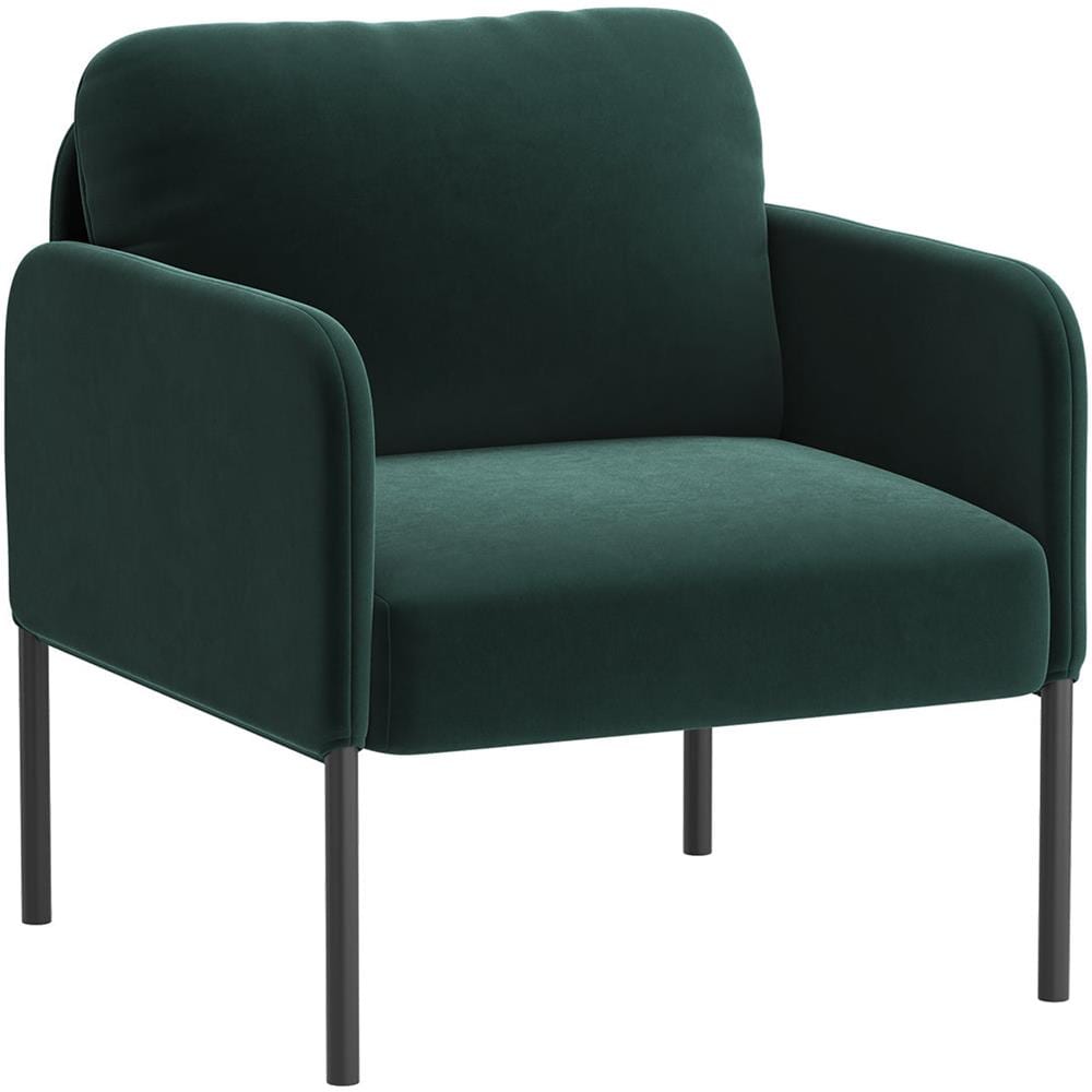 Poltrona - Comfort Naturale Per Tutti I Giorni, Con Schienale Avvolgente E Sottili Gambe In Metallo, Verde - Foto 1